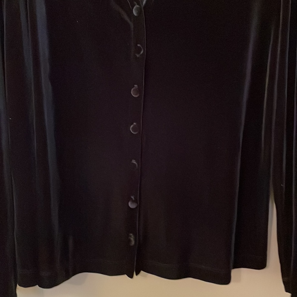 Black velveteen Francine B size medium evening lightweight jacket - Picture 4 of 8
